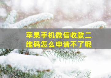 苹果手机微信收款二维码怎么申请不了呢