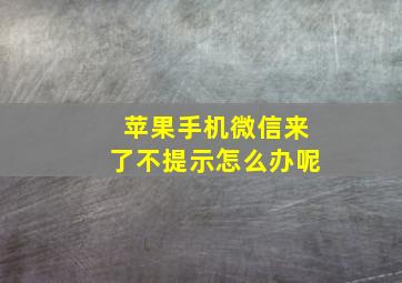 苹果手机微信来了不提示怎么办呢