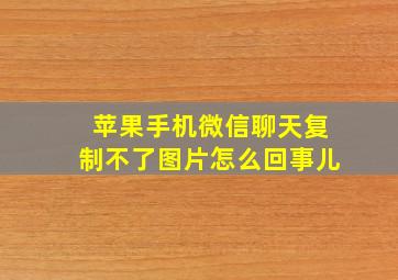 苹果手机微信聊天复制不了图片怎么回事儿