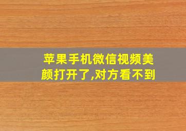 苹果手机微信视频美颜打开了,对方看不到