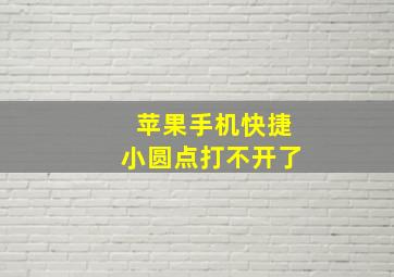 苹果手机快捷小圆点打不开了