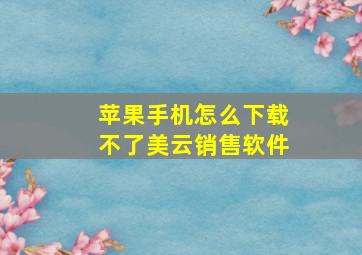 苹果手机怎么下载不了美云销售软件