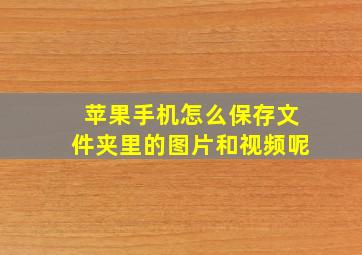 苹果手机怎么保存文件夹里的图片和视频呢