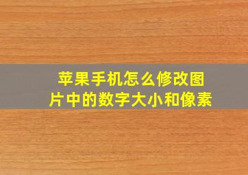 苹果手机怎么修改图片中的数字大小和像素