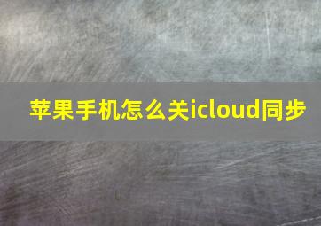 苹果手机怎么关icloud同步