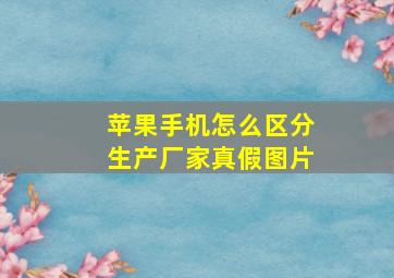 苹果手机怎么区分生产厂家真假图片