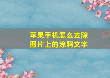 苹果手机怎么去除图片上的涂鸦文字