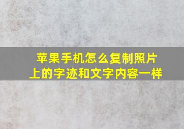 苹果手机怎么复制照片上的字迹和文字内容一样