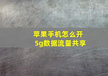 苹果手机怎么开5g数据流量共享