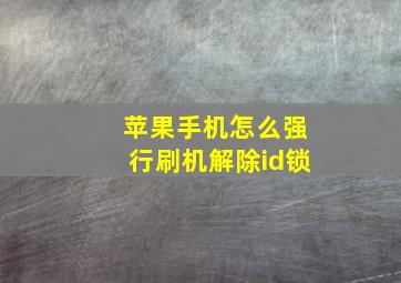 苹果手机怎么强行刷机解除id锁