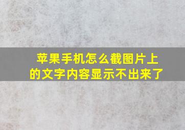 苹果手机怎么截图片上的文字内容显示不出来了