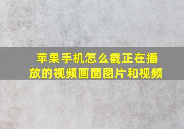 苹果手机怎么截正在播放的视频画面图片和视频