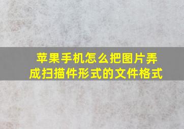 苹果手机怎么把图片弄成扫描件形式的文件格式