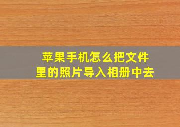 苹果手机怎么把文件里的照片导入相册中去