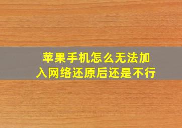 苹果手机怎么无法加入网络还原后还是不行