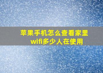 苹果手机怎么查看家里wifi多少人在使用