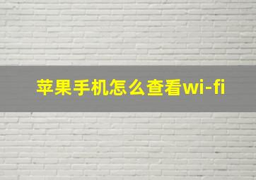 苹果手机怎么查看wi-fi