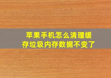 苹果手机怎么清理缓存垃圾内存数据不变了