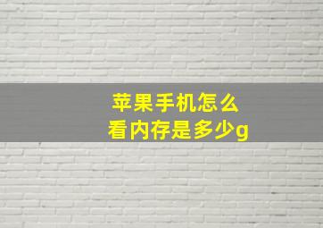 苹果手机怎么看内存是多少g