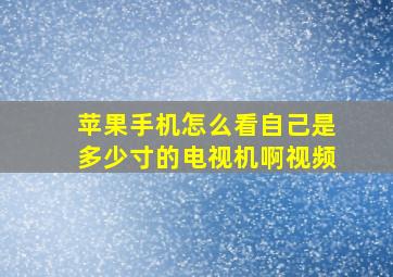 苹果手机怎么看自己是多少寸的电视机啊视频