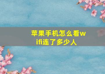 苹果手机怎么看wifi连了多少人