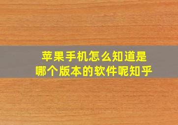 苹果手机怎么知道是哪个版本的软件呢知乎