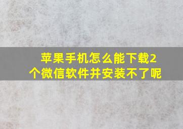 苹果手机怎么能下载2个微信软件并安装不了呢