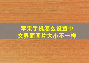 苹果手机怎么设置中文界面图片大小不一样