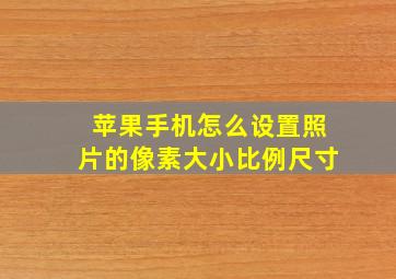 苹果手机怎么设置照片的像素大小比例尺寸