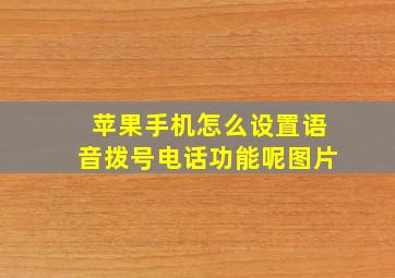 苹果手机怎么设置语音拨号电话功能呢图片