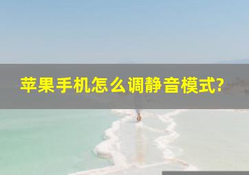 苹果手机怎么调静音模式?