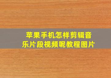 苹果手机怎样剪辑音乐片段视频呢教程图片