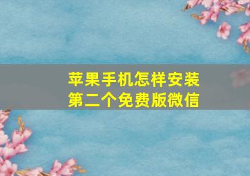 苹果手机怎样安装第二个免费版微信