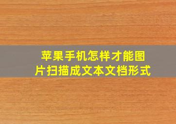 苹果手机怎样才能图片扫描成文本文档形式