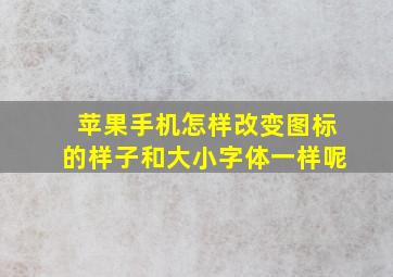 苹果手机怎样改变图标的样子和大小字体一样呢