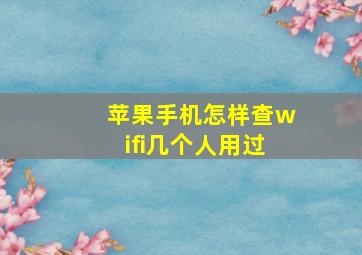 苹果手机怎样查wifi几个人用过