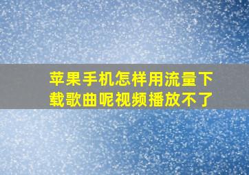 苹果手机怎样用流量下载歌曲呢视频播放不了