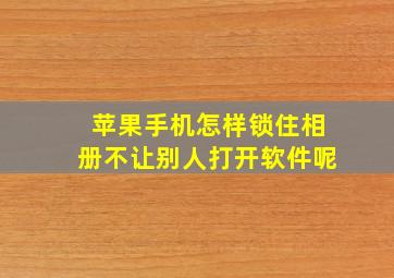 苹果手机怎样锁住相册不让别人打开软件呢