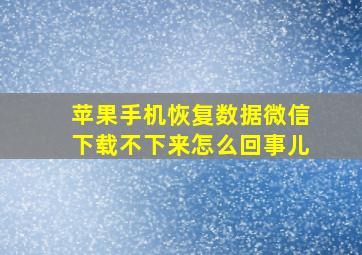 苹果手机恢复数据微信下载不下来怎么回事儿