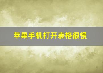 苹果手机打开表格很慢