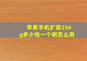 苹果手机扩容256g多少钱一个啊怎么用