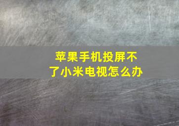 苹果手机投屏不了小米电视怎么办