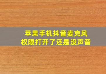 苹果手机抖音麦克风权限打开了还是没声音