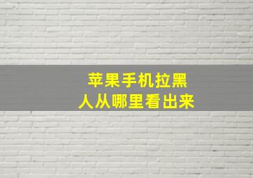 苹果手机拉黑人从哪里看出来