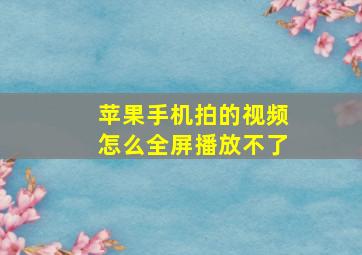 苹果手机拍的视频怎么全屏播放不了