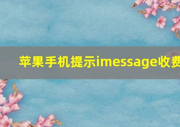 苹果手机提示imessage收费