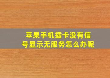 苹果手机插卡没有信号显示无服务怎么办呢