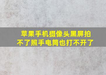 苹果手机摄像头黑屏拍不了照手电筒也打不开了