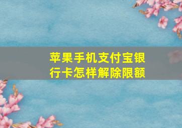 苹果手机支付宝银行卡怎样解除限额