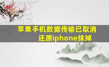 苹果手机数据传输已取消 还原iphone抹掉